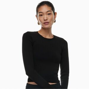 NWOT Babaton Sculpt Knit Crew Long Sleeve in Matte Pearl